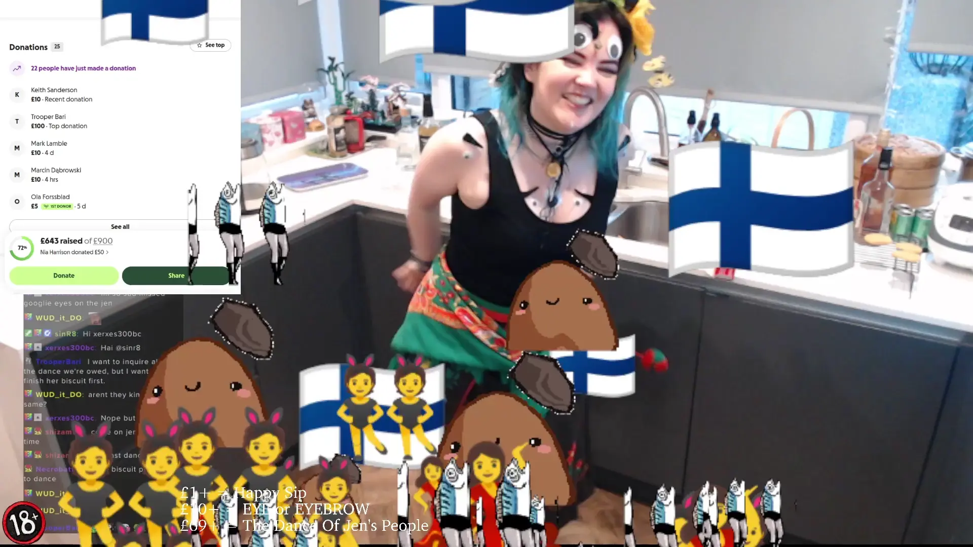 Jen does the dance of her people